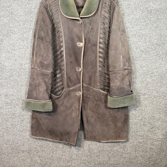 Neucci International Penny Lane Jacket Womens XXL Brown Leather Suede Shearling - Picture 2 of 12